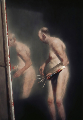 Кен Карри. Незнакомое отражение (автопортрет). Холст, масло. 198х137. 2006. Национальная галерея Шотландии.
