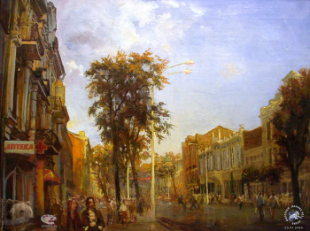 Бегма Оксана Владимировна. Большая Садовая. Холст, масло. 76,5х101,5. 1999. Частное собрание.