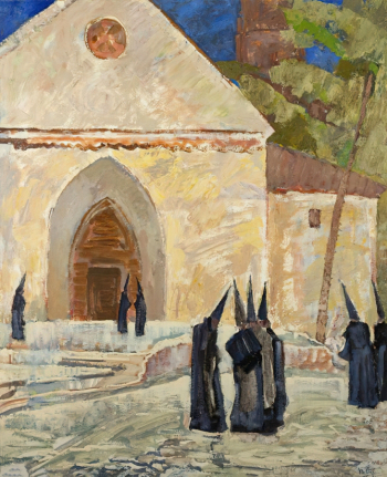 Бурлаков Всеволод Фёдорович. Испанский монастырь. Картон, масло, темпера. 102х84,5. 1973. Калининградский областной музей изобразительных искусств.