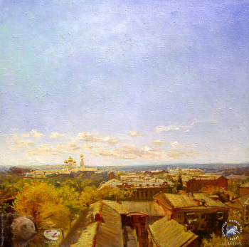 Бегма Оксана Владимировна. Крыши Ростова. Холст, масло. 85х88. 1999. Частное собрание.