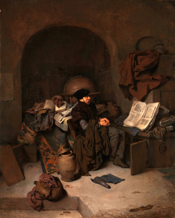 Корнелис Питерс Бега. Астролог. Доска, масло. 36,9х29,6. 1663. Лондонская национальная галерея.