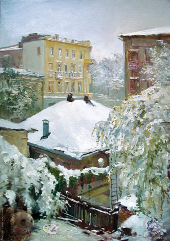 Бегма Оксана Владимировна. Первый снег. Холст, масло. 70х50. 1999. Частное собрание.