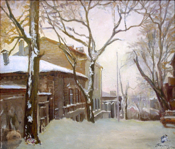 Бегма Оксана Владимировна. Переулок Островского. Холст, масло. 56х65. 2000. Частное собрание.
