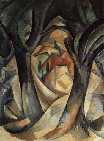 Жорж Брак. Большие деревья. Холст, масло. 79х60. 1908. Метрополитен-музей.