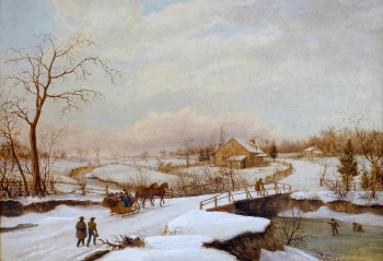 Томас Бёрч. Зимний пейзаж Филадельфии. Холст, масло. 1830-1845. Центр искусств королевы Софии.