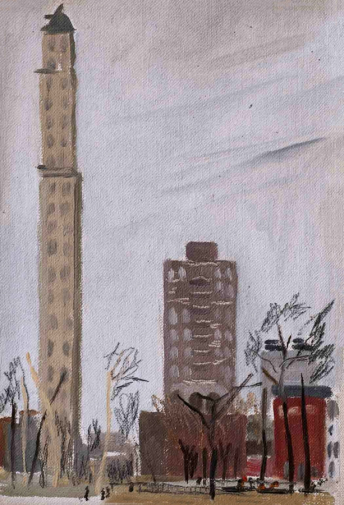 Дейнека Александр Александрович. Филадельфия. Холст, масло. 22,8х15,8. 1935. Курская государственная картинная галерея имени А.А.Дейнеки.