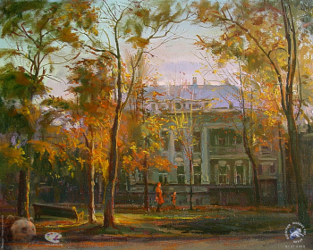 Бегма Оксана Владимировна. Улица Пушкинская. Холст, масло. 40х50. 1999. Частное собрание.