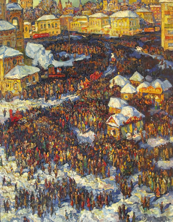 Осиев Геннадий Николаевич. Праздник Русской зимы в Великом Устюге. Холст, масло. 140х120. 1977. Вологодская областная картинная галерея.