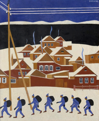 Коровкин Альберт Николаевич. Туристы на Таватуе. Холст, масло. 93х76. 1968. Государственный Владимиро-Суздальский историко-архитектурный и художественный музей-заповедник.