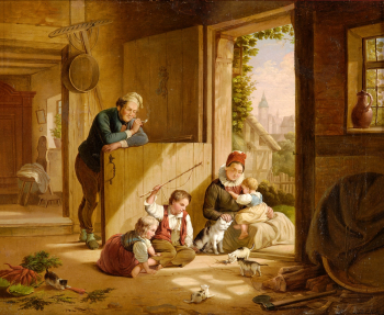 Фридрих Эдуард Мейерхайм. Счастливая семья. Холст, масло. 43х53. 1872. Частное собрание.