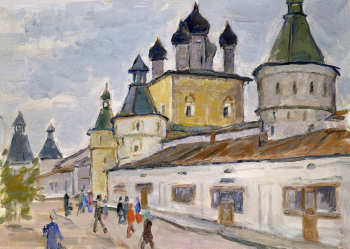 Ижевский Сергей Дмитриевич. Борисоглебская слобода. Кремль. Картон, масло. 35х48,8. 20 век. Художественная культура Русского Севера.