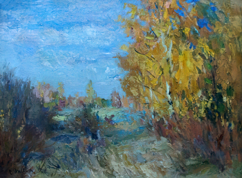 Ижевский Сергей Дмитриевич. На опушке. Холст, масло. 38,5х52. 1965. Смоленский государственный музей-заповедник.
