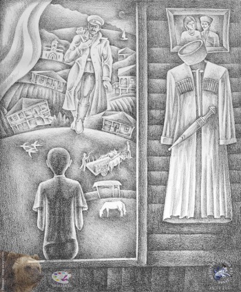 Барциц Рауф Чинчорович. Ожидание. Бумага, литография. 48х38. 1988. Частное собрание.
