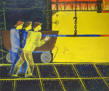 Смирнов Виктор Анемподистович. Вагонетка. Бумага, гуашь. 32х38,3. 1931-1932. Государственный Русский музей.