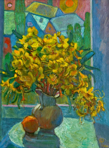 Рыбнов Николай Фёдорович. Понтийский рододендрон. Холст, масло. 56,6х43. 2002. Ставропольский краевой музей изобразительных искусств.