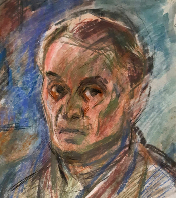 Лапин Евгений Владимирович. Автопортрет. Бумага, пастель, акварель, карандаш. Около 1986. Собрание Николая Радченко.