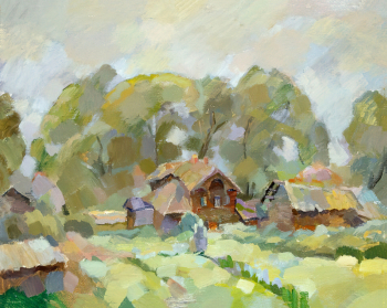 Бородин Станислав Юрьевич. Дом Ошурковых в Котласе. Холст, масло. 40х50. 1996. Художественная культура Русского Севера.