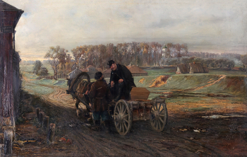 Перов Владимир Васильевич. Похороны арестанта. Холст, масло. 71х102. 1880-е. Пермская государственная художественная галерея.