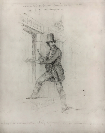Реймерс Иван Иванович. Жанровая сценка. Бумага, карандаш. 22,7х18,3. 1853. Государственный музей А.С.Пушкина.