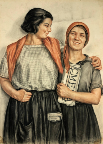 Максимов Константин Иванович. Смена. Бумага, пастель. 102х72,5. 1925. Государственный центральный музей современной истории России.