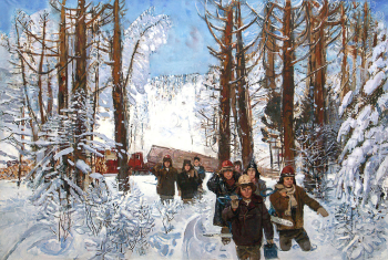 Знак Анатолий Маркович. Лесорубы. Холст, масло. 100х149. 1984. Канский краеведческий музей.