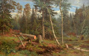 Шишкин Иван Иванович. Рубка леса. Холст, масло. 125х196,5. 1867. Государственная Третьяковская галерея.