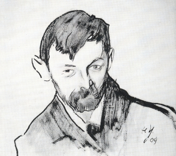 Ульянов Николай Павлович. Портрет Ивана Кнабе. Бумага, тушь, кисть. 39,1х42,9. 1909. Государственная Третьяковская галерея.