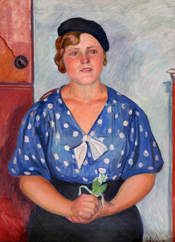Милашевский Владимир Алексеевич. Ударница. Холст, масло. 80х58. 1931. Пермская государственная художественная галерея.