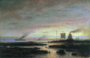 Боголюбов Алексей Петрович. Дунай около Мачина. Доска, масло. 18х27. 1877. Саратовский государственный художественный музей имени А.Н.Радищева.