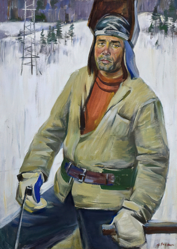 Раздрогин Игорь Александрович. Портрет сварщика. Холст, масло. 110х80. 2007. Государственный художественный музей (Ханты-Мансийск).
