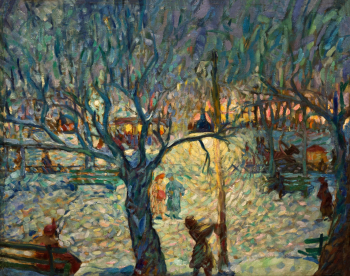 Стефанский Чеслав Казимирович. Смоленск. Фонари зажигают. Холст, масло. 56х72. 1919. Смоленская художественная галерея.