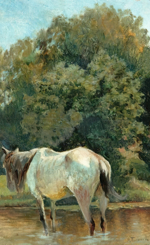 Прянишников Илларион Михайлович. Лошадка. Холст на картоне, масло. 23х14,5. 1887. Государственная Третьяковская галерея.