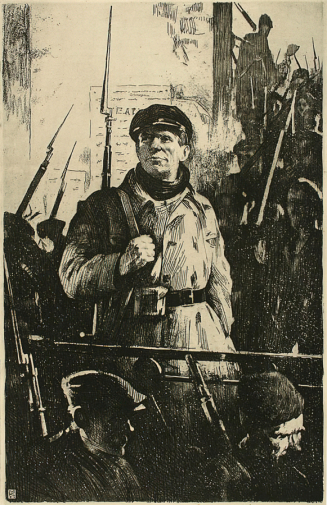 Клионский Марк Владимирович. Штаб Октября. Бумага, офорт. 78,8х58,8. 1963. Омский областной музей изобразительных искусств имени М.А.Врубеля.