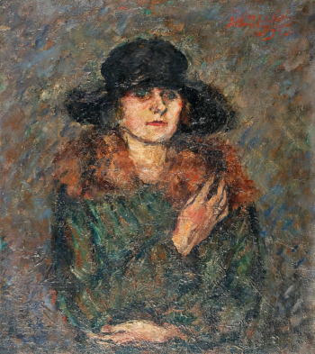 Юстицкий Валентин Михайлович. Портрет жены. Холст, масло. 78,8х69,5. 1924. Саратовский государственный художественный музей имени А.Н.Радищева.
