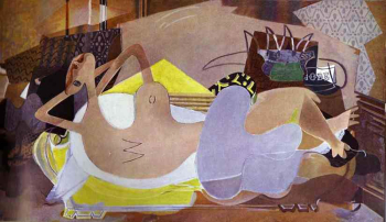 Жорж Брак. Лежащая обнажённая (Купальщица VI). Холст, масло. 1932. Частная коллекция, Монако.