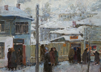 Чесноков Сергей Михайлович. Уголок Коврова. Картон, масло. 33х46. 1957. Государственный Владимиро-Суздальский историко-архитектурный и художественный музей-заповедник.
