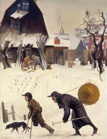 Дормидонтов Николай Иванович. Музыканты. Холст, масло. 76х58. 1931-1934. Государственный Русский музей.