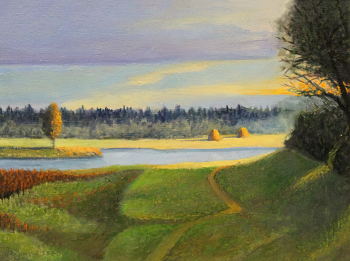 Бутюгов Александр Александрович. Остров Буян. Картон, масло. 33х43. 2000. Кингисеппский историко-краеведческий музей.