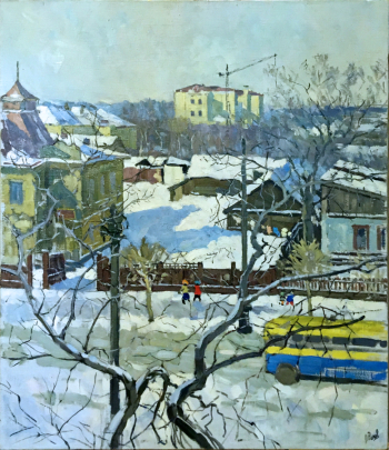 Рогов Александр Дмитриевич. Зимой. Холст, масло. 70х59,5. 20 век. Тамбовская областная картинная галерея.