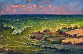 Беликов Василий Матвеевич. Море. Камни. Холст, масло. 40х63. 1979. Собственность семьи художника.