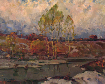 Беликов Василий Матвеевич. Ранняя весна. Холст, масло. 64х81. 1982. Собственность семьи художника.