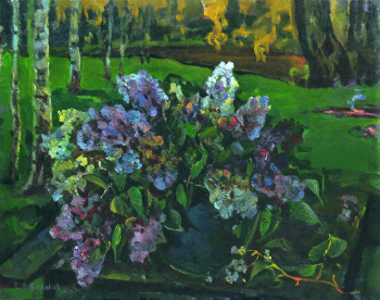 Беликов Василий Матвеевич. Сирень. Холст, масло. 50х64. 1983. Собственность семьи художника.