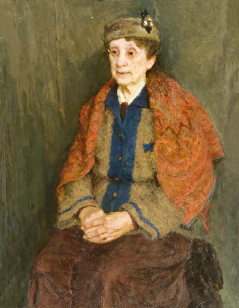 Мальцев Евгений Демьянович. Женский портрет. Холст, масло. 92х72. 1950. Научно-исследовательский музей при Российской Академии художеств.
