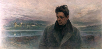 Мальцев Евгений Демьянович. Портрет писателя Фёдора Абрамова. Холст, масло. 74х158,5. 1984. Художественная культура Русского Севера.