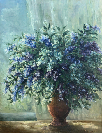 Кулагина-Клуцис Валентина Никифоровна. Сирень. Холст, масло. 134,5х99,9. 1947. Музейное объединение `Музей Москвы`.