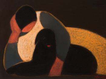 Дик Пётр Гергардович. Друзья. Бумага, пастель, уголь. 48х64,5. 2002. Белгородский государственный художественный музей.