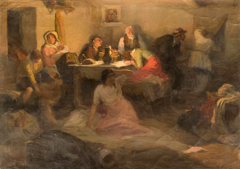 Шульга Иван Николаевич. Тревога. Холст, масло. 86х122. 1915. Научно-исследовательский музей при Российской Академии художеств.