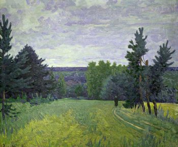Кузнецов Аркадий Максимович. Заросший просёлок. Холст, масло. 53,5х64,5. 1941. Ивановский областной художественный музей.