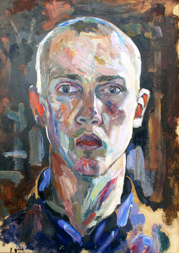Поманский Александр Александрович. Автопортрет. Бумага на картоне, масло. 47,5х33. 1924. Государственный историко-художественный музей `Новый Иерусалим`.