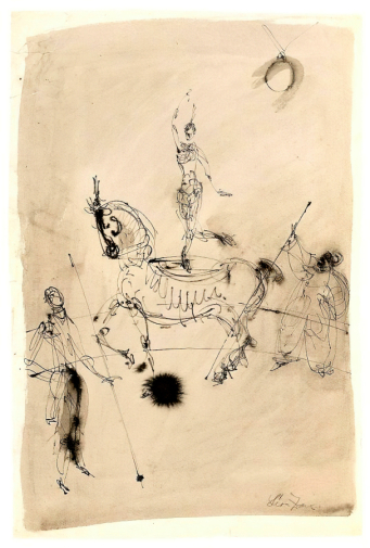 Зак Лев Васильевич. Цирк. Бумага, тушь, перо, кисть. 57,5х38,5. 1920-е. Государственный музей изобразительных искусств имени А.С.Пушкина.